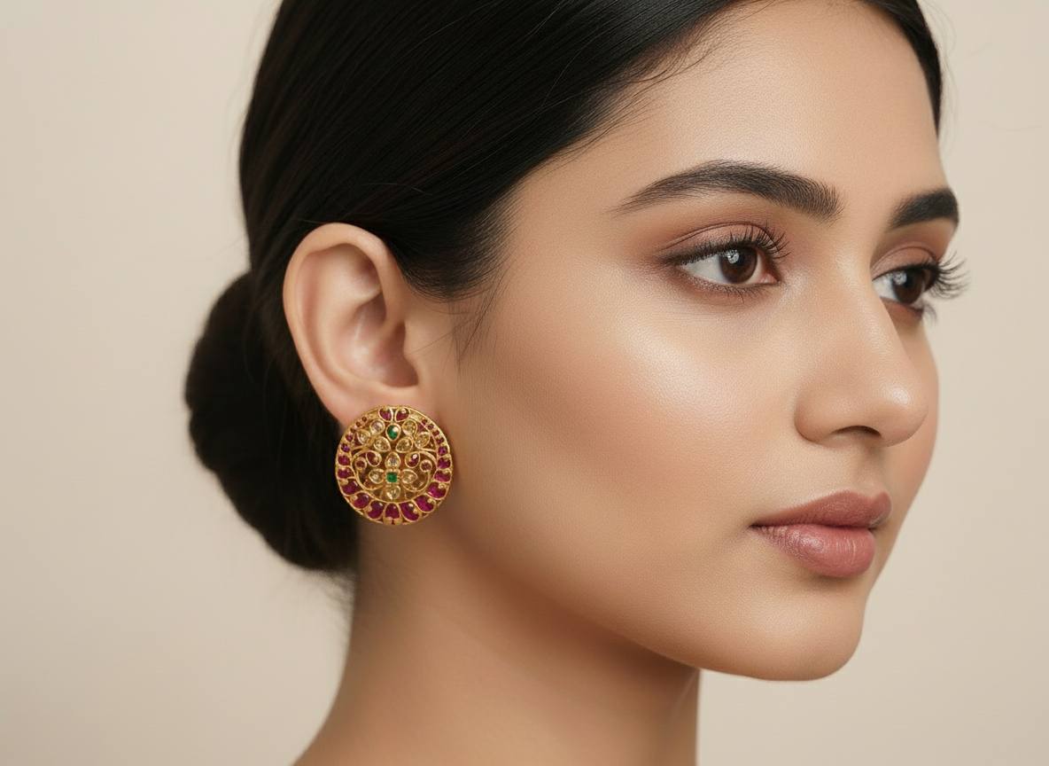 Big Sized Kempu Studs