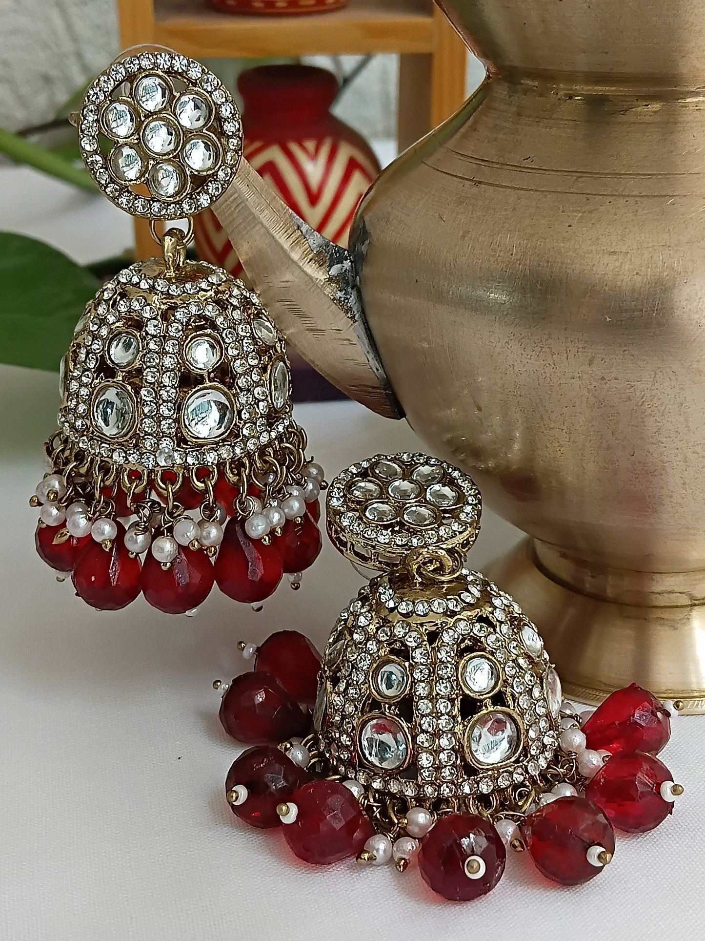 Festive Jhumkis in Pearls, Kundans & Beads