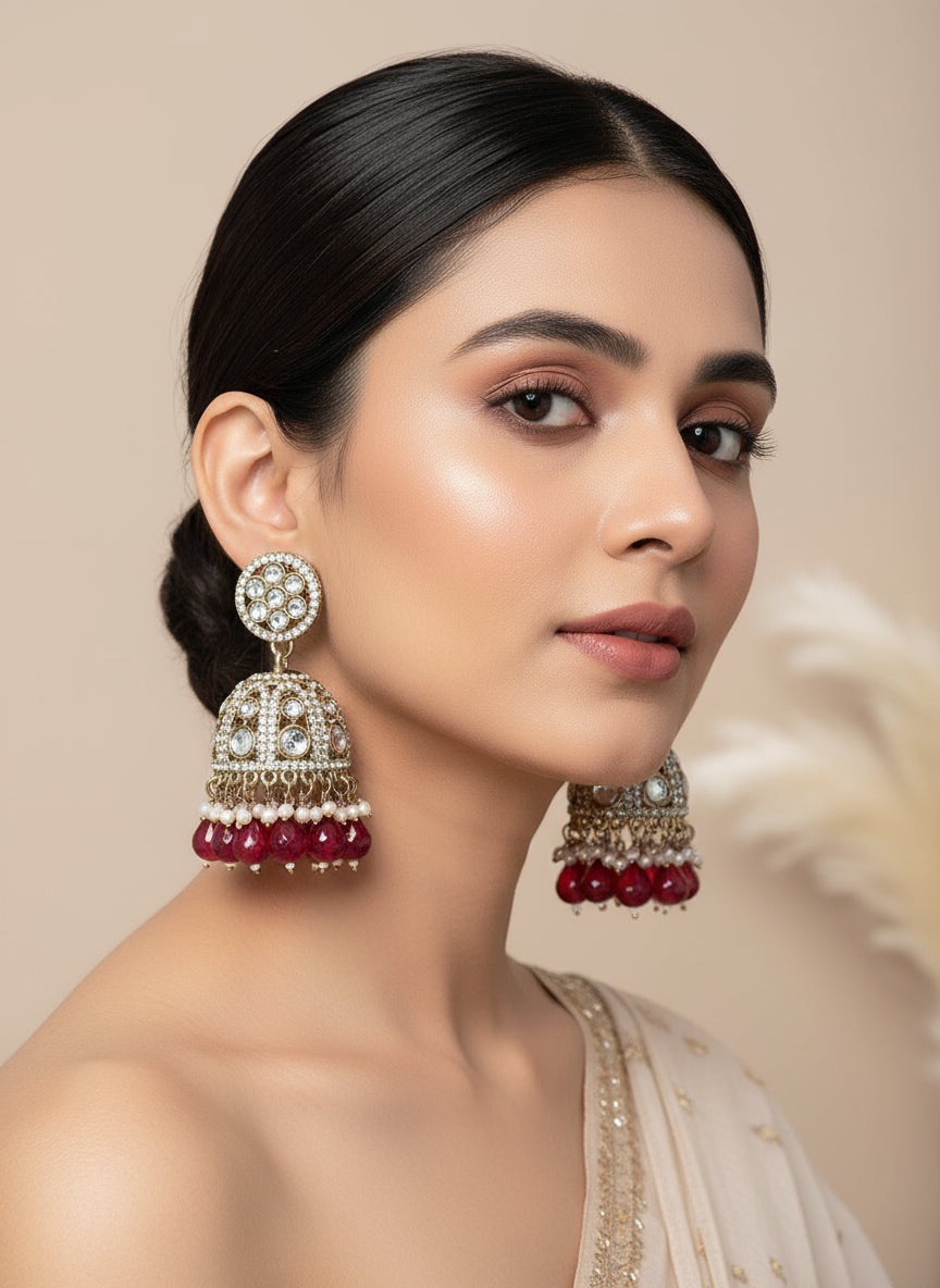 Festive Jhumkis in Pearls, Kundans & Beads