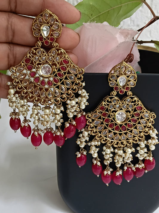 Festive danglers in Pearls, Kundans & Beads