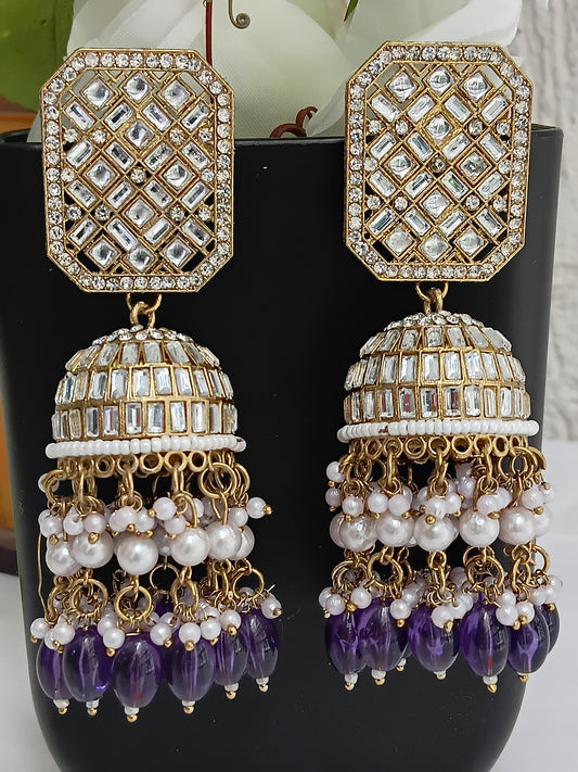Festive Jhumkis in Pearls & Kundans