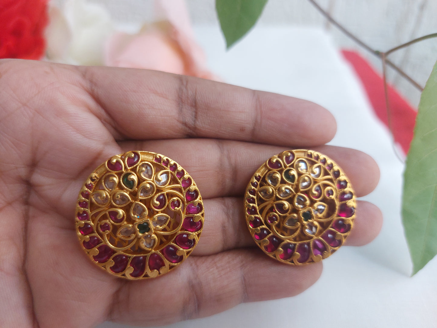 Big Sized Kempu Studs