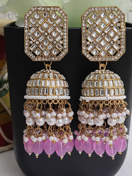 Festive Jhumkis in Pearls & Kundans